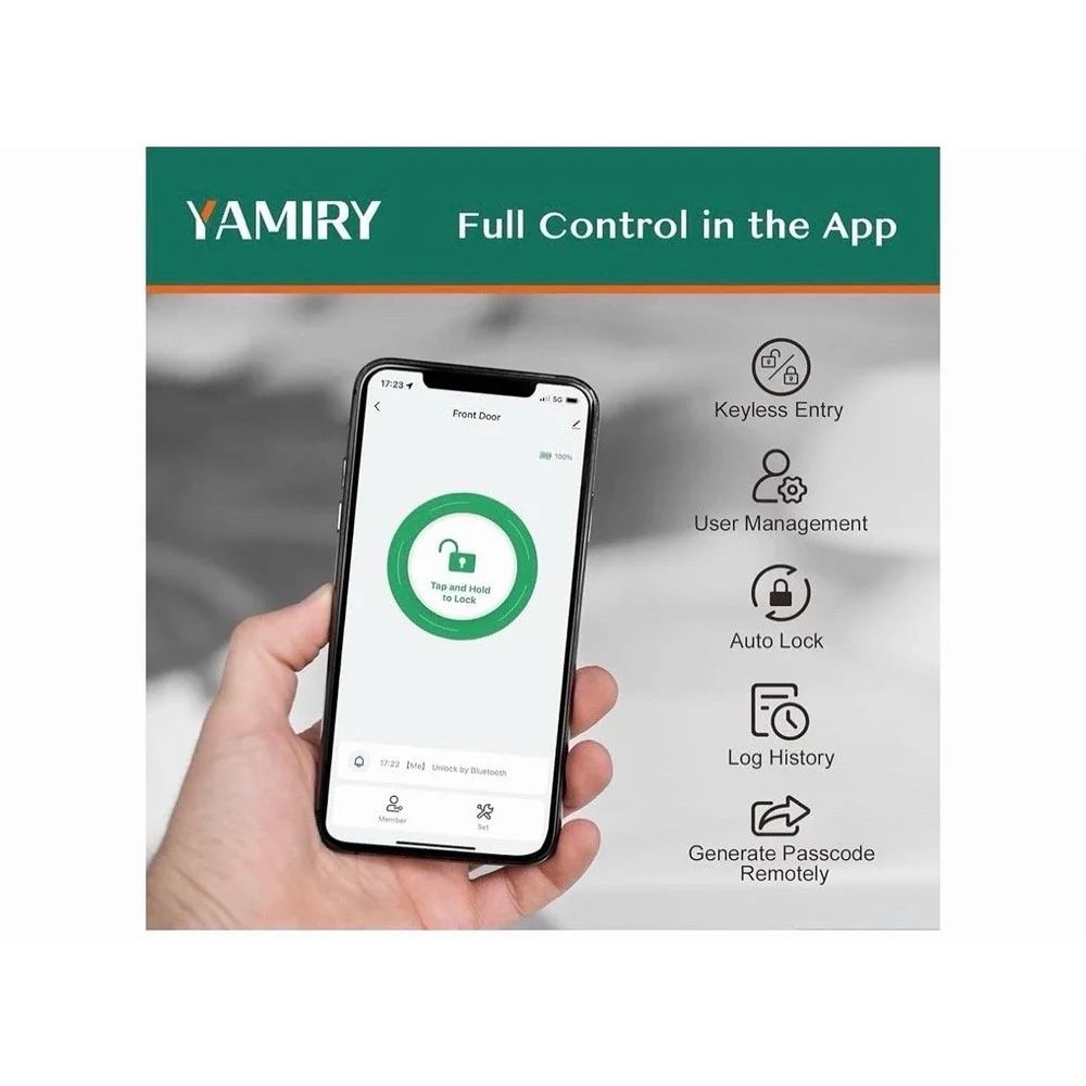 Smart Door Handle Lock with Keypad: Yamiry Fingerprint Smart Knob - Keyless Entr
